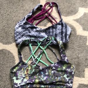 Two Lululemon sports bras